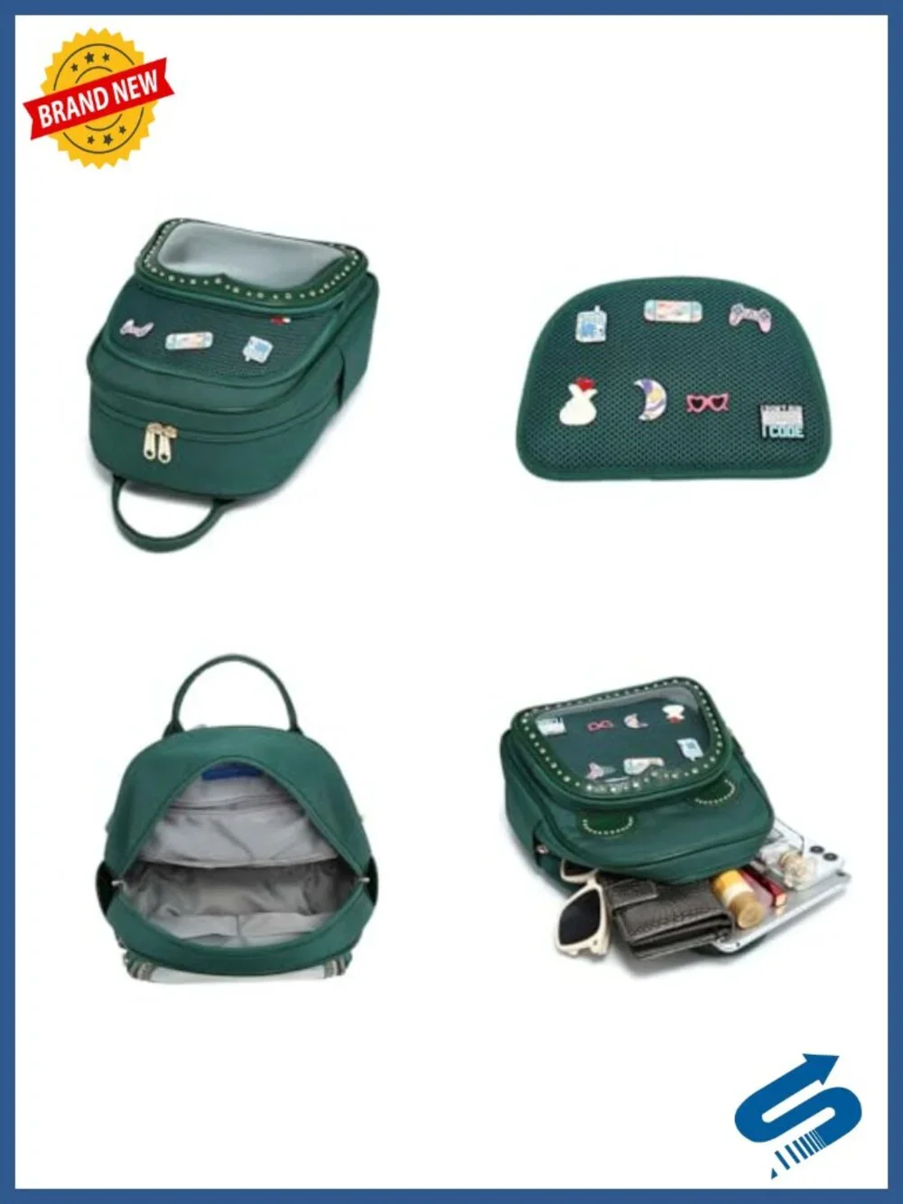 Kawaii Ita Backpack Purse with Clear Display Window - Anime Enamel Pin Bag